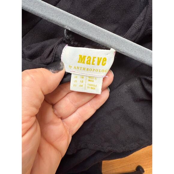 Maeve by Anthropologie Jumpsuit Women's 12 Black Crop Wide Leg MSRP$168 - Picture 4 of 7